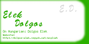 elek dolgos business card